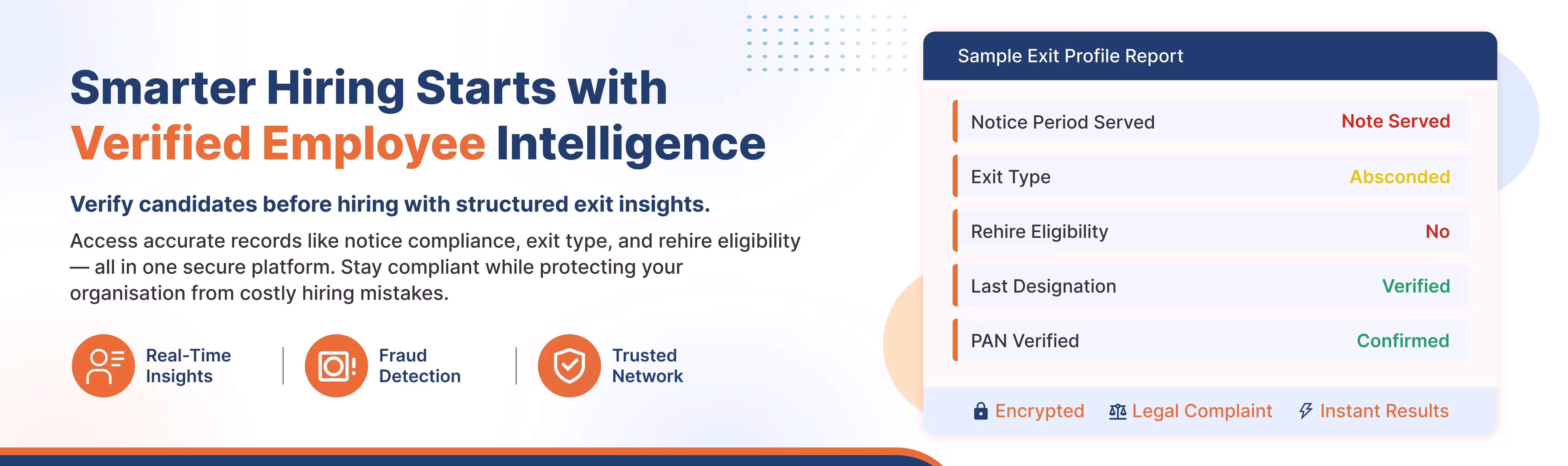 Professional employee exit profile and verified background check system for trusted hiring